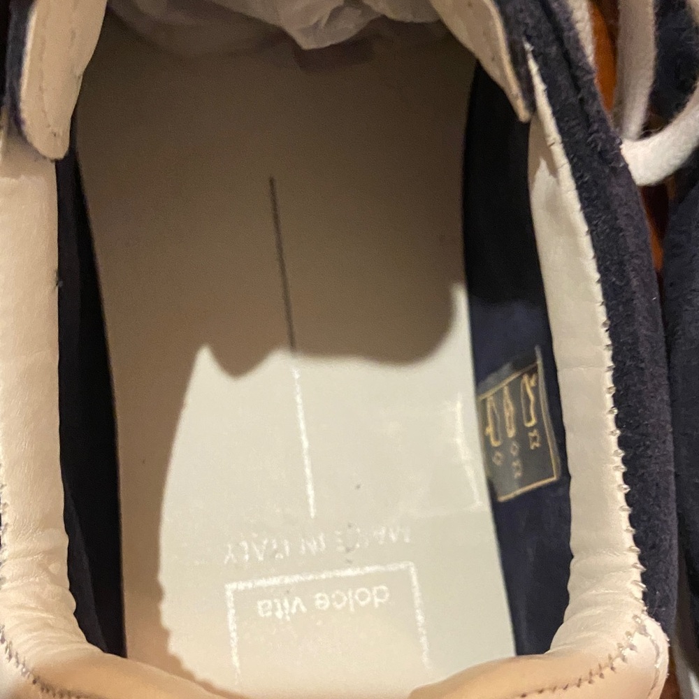 Dolce Vita Diane Navy Suede with White leather Sneakers - Picture 7 of 13
